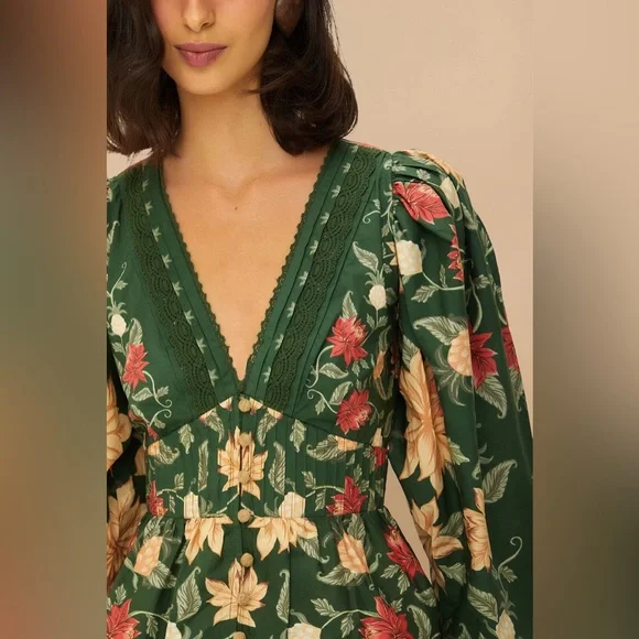 FARM RIO Green Pineapple Garden Blouse - Picture 2 of 3